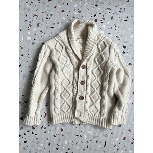 Knit Shawl Collar Cardigan, Cream